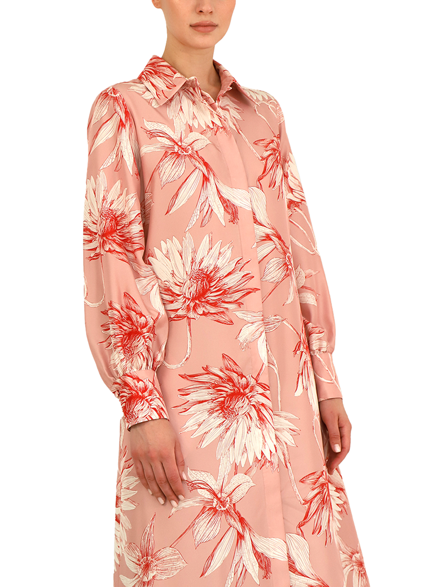 Classic Silk Long Sleeve Shirt Dress - Rani Arabella