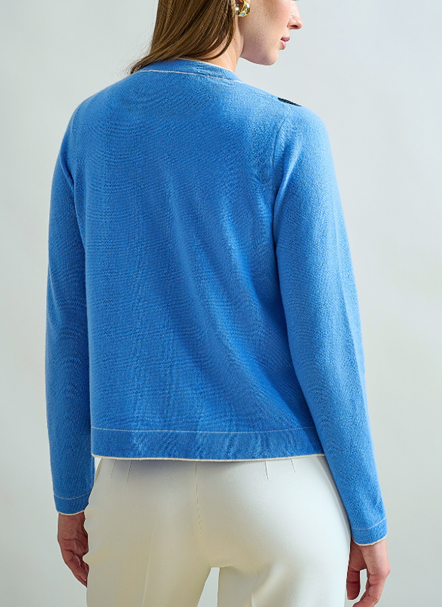 Cashmere Knitted Cardigan with Cotton Bergamo - Rani Arabella