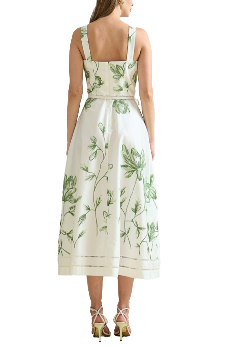Cotton Midi Dress with Belt - Rani Arabella