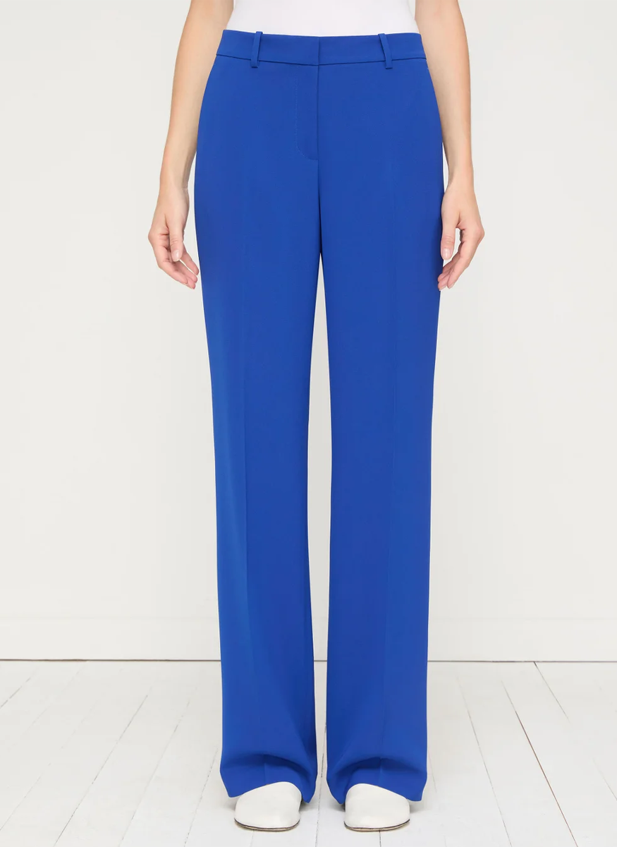 Responsible Finesse Crepe Gates Pant in Galaxy Blue - Lafayette 148 New York