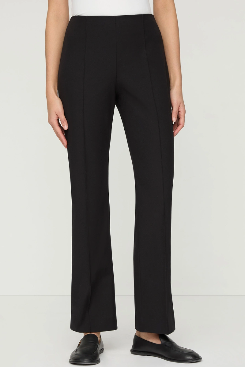 Vesey Side Zip Flared Ankle Pant in Black - Lafayette 148 New York