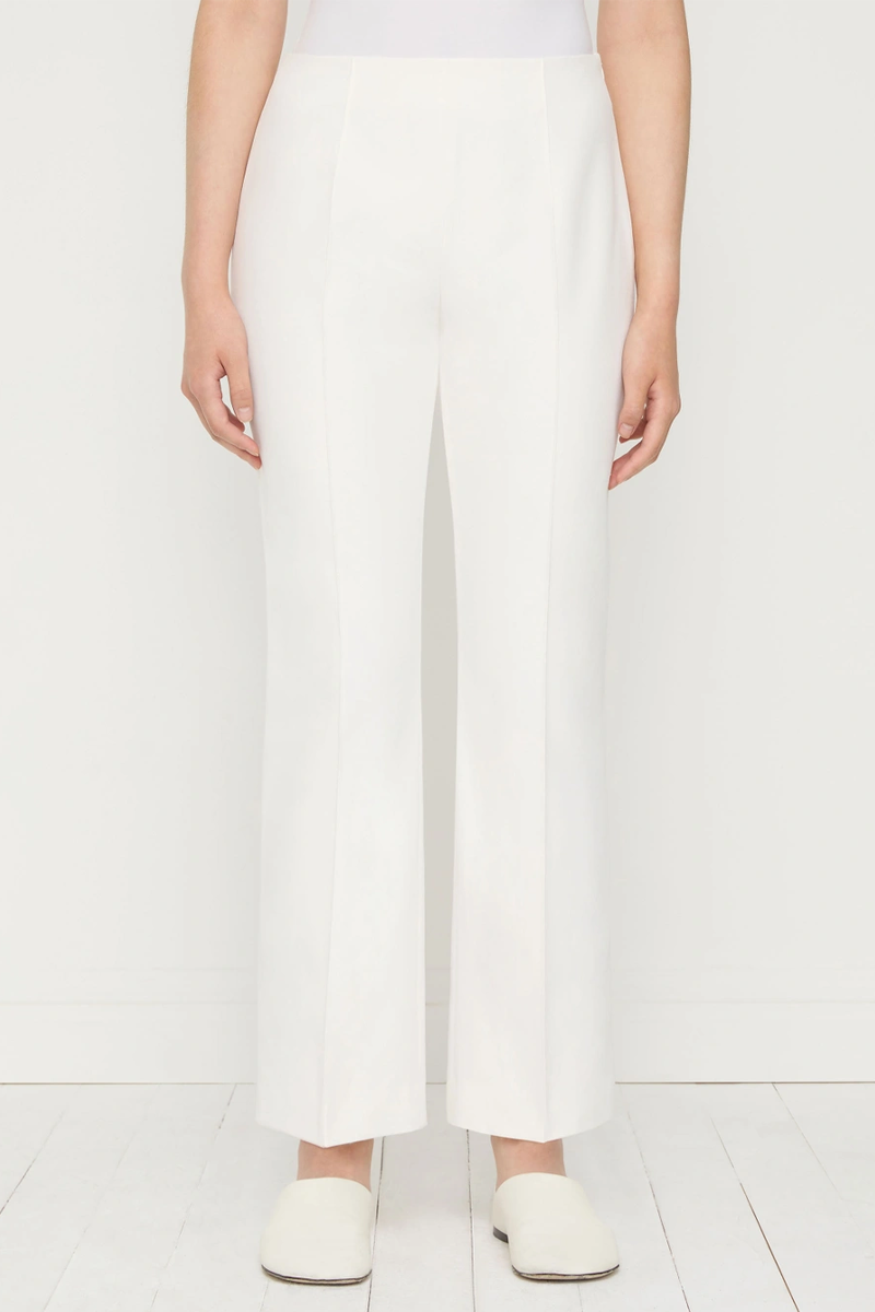 Vesey Side Zip Flared Ankle Pant in Sea Salt - Lafayette 148 New York