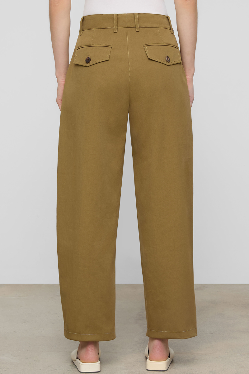 Cotton-Viscose Twill Chrystie Barrel Leg Chino