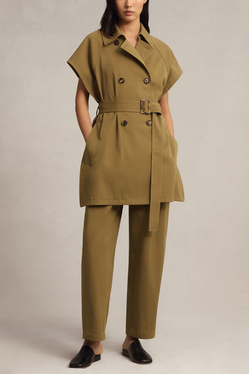 Cotton-Viscose Twill Chrystie Barrel Leg Chino - Lafayette 148 New York