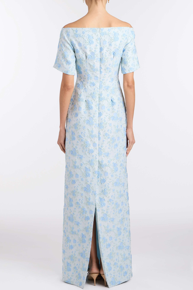Gilda Cornflower and Mint Brocade Gown - Markarian