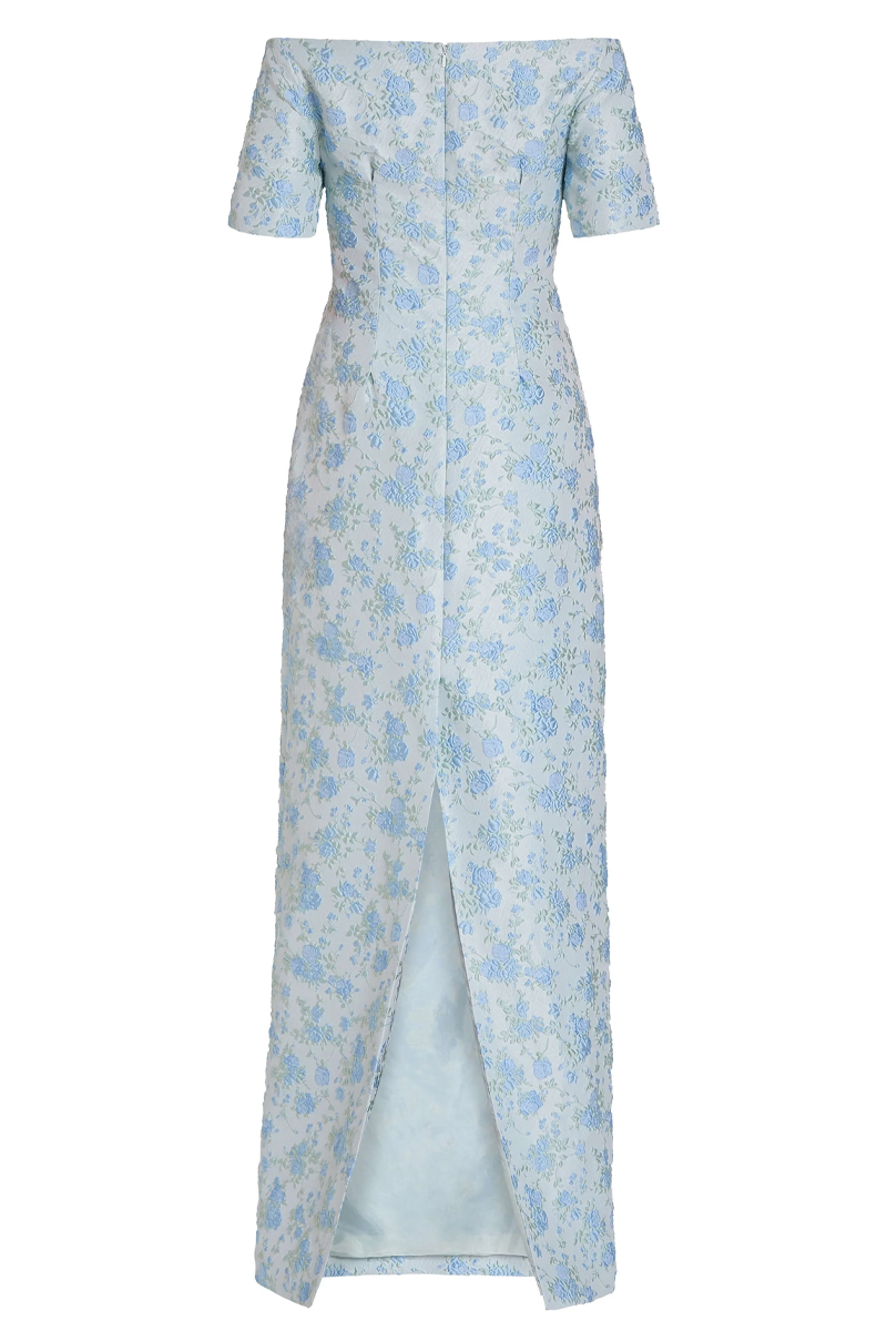 Gilda Cornflower and Mint Brocade Gown - Markarian
