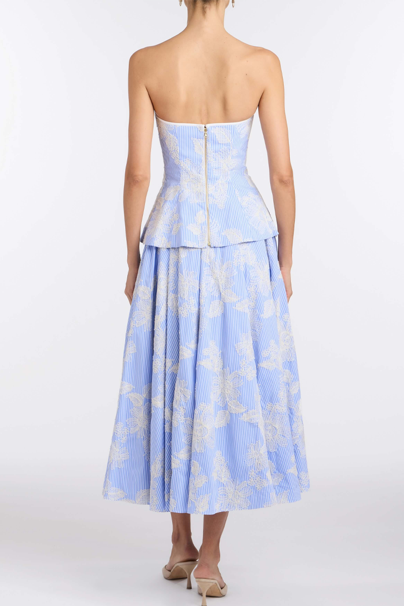 Soleil Floral Embroidered Midi Skirt - Markarian
