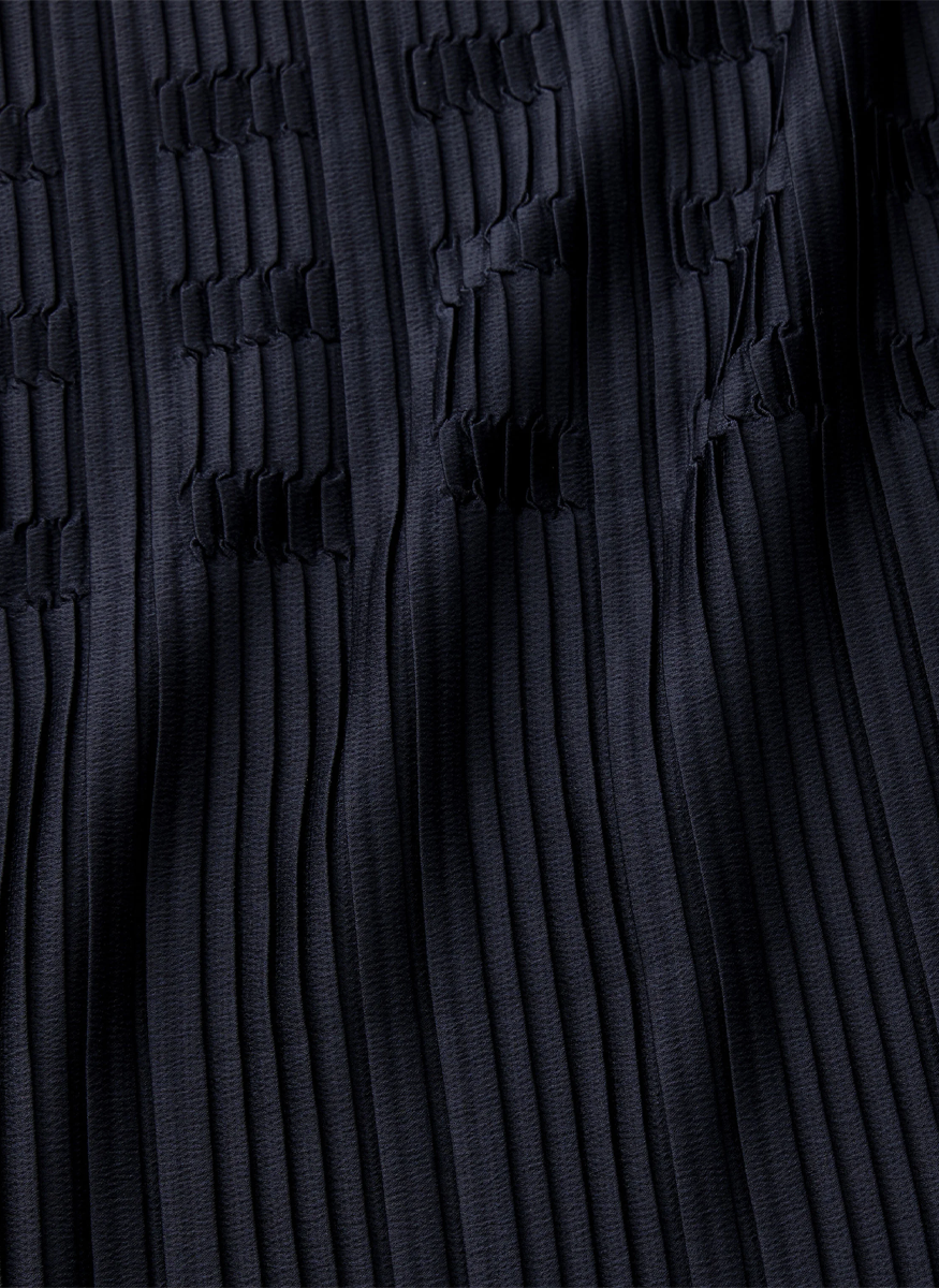Recycled Satin Basketweave Plissé Skirt - Lafayette 148 New York