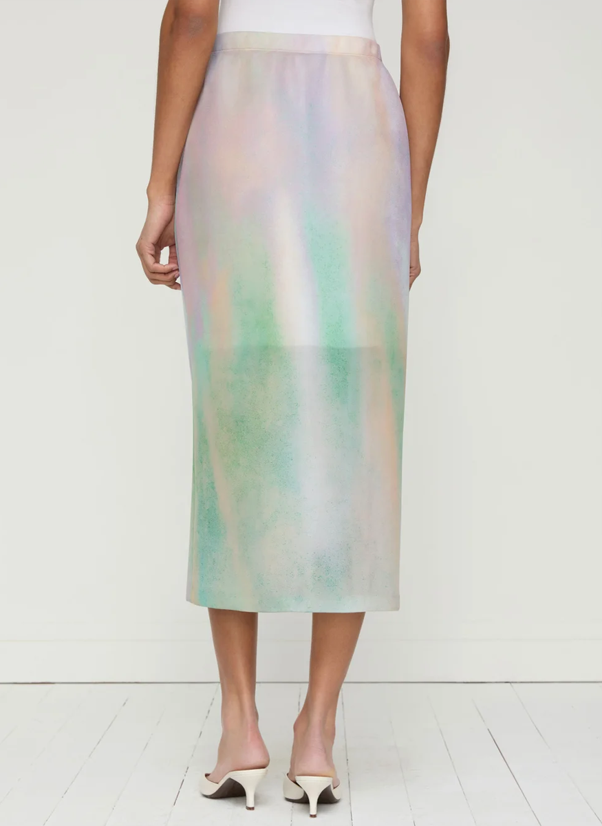 Aurora Print Neoprene Straight Midi Skirt - Lafayette 148 New York