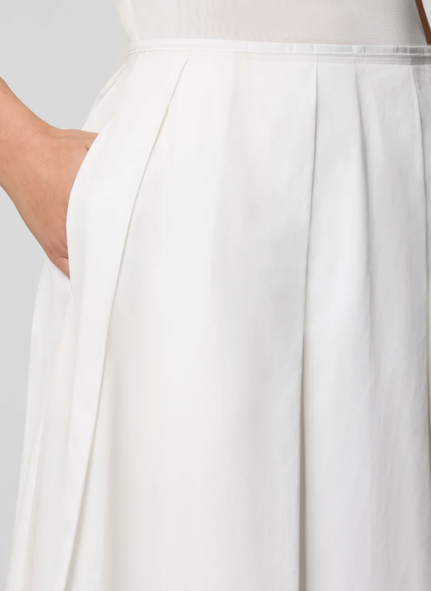 Organic Cotton Poplin A-Line Midi Skirt - Lafayette 148 New York