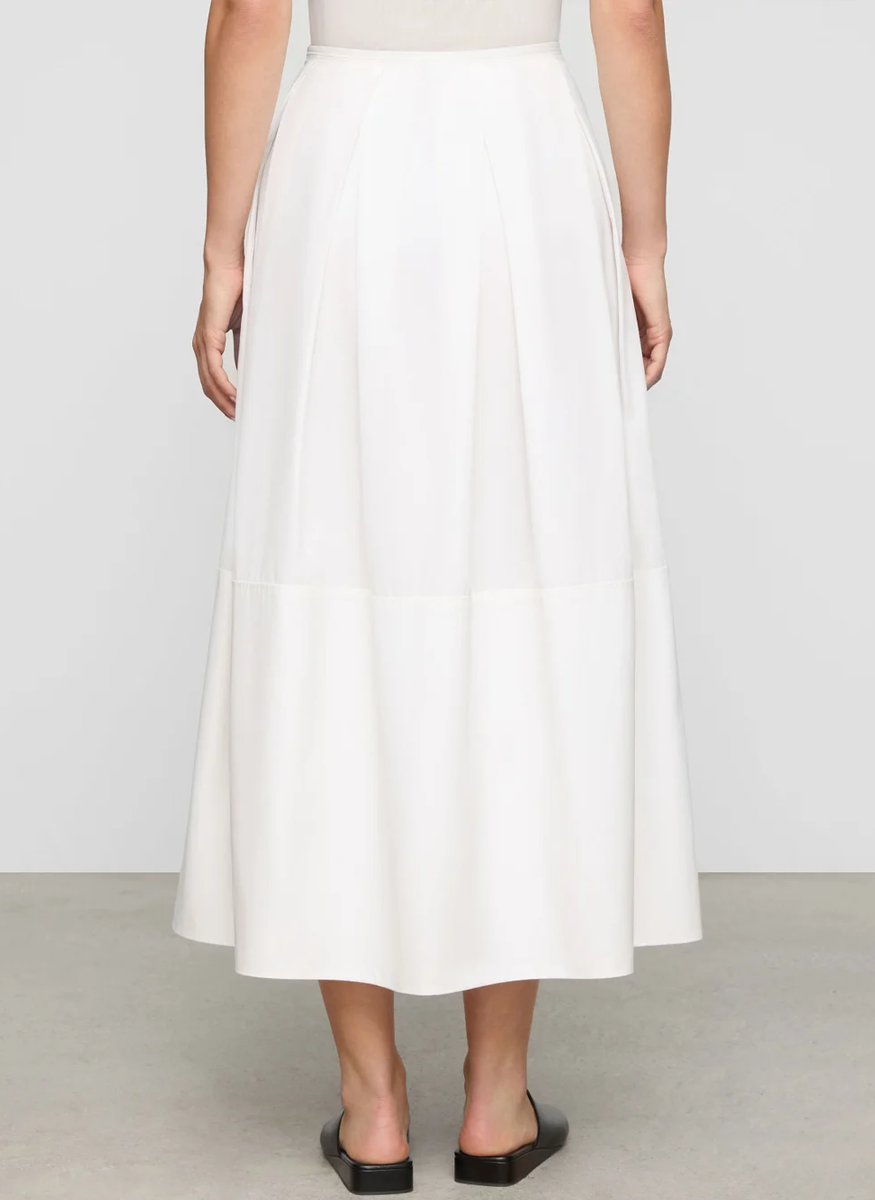 Organic Cotton Poplin A-Line Midi Skirt - Lafayette 148 New York