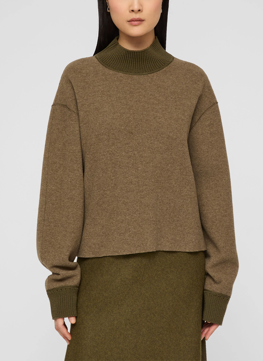Wool-Cashmere Double Face Jersey Reversible Top - Lafayette 148 New York