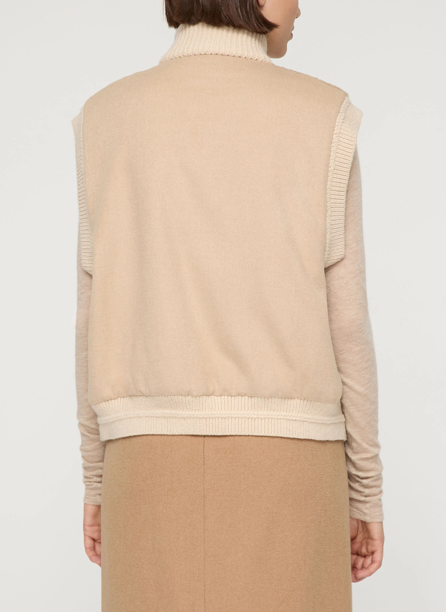 Shearling & Camel Hair Quilted Vest - Lafayette 148 New York