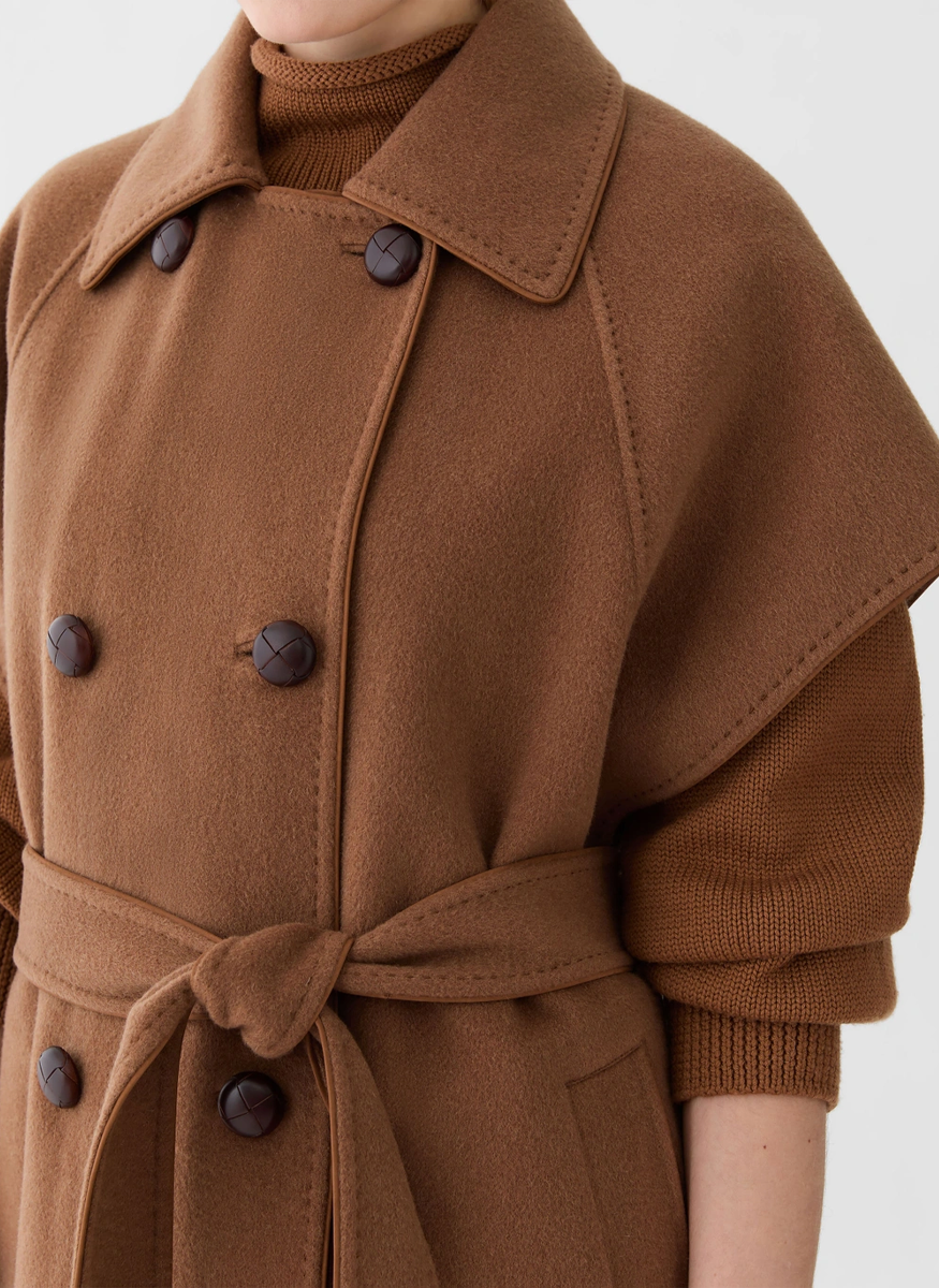 Cashmere Double Face Belted Trench Poncho - Lafayette 148 New York
