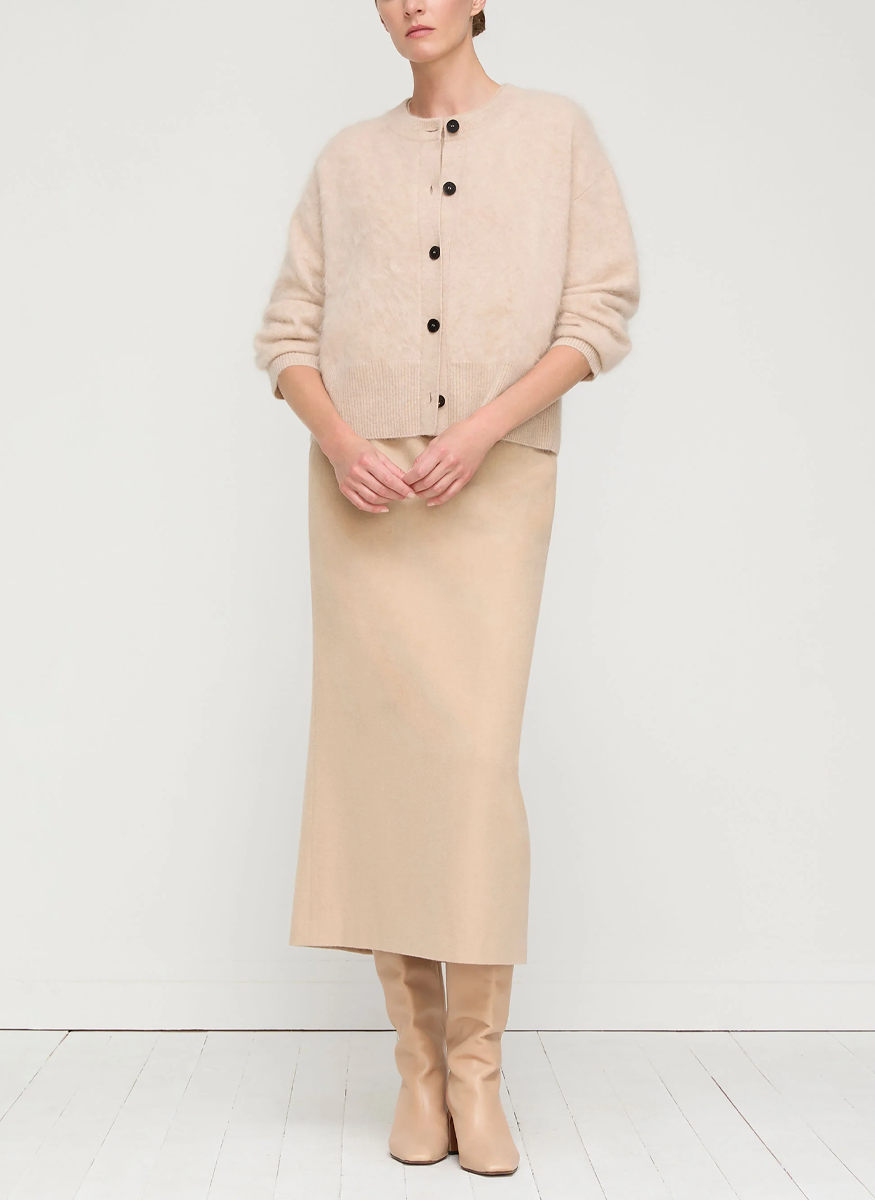Brushed Cashmere Button Front Cardigan