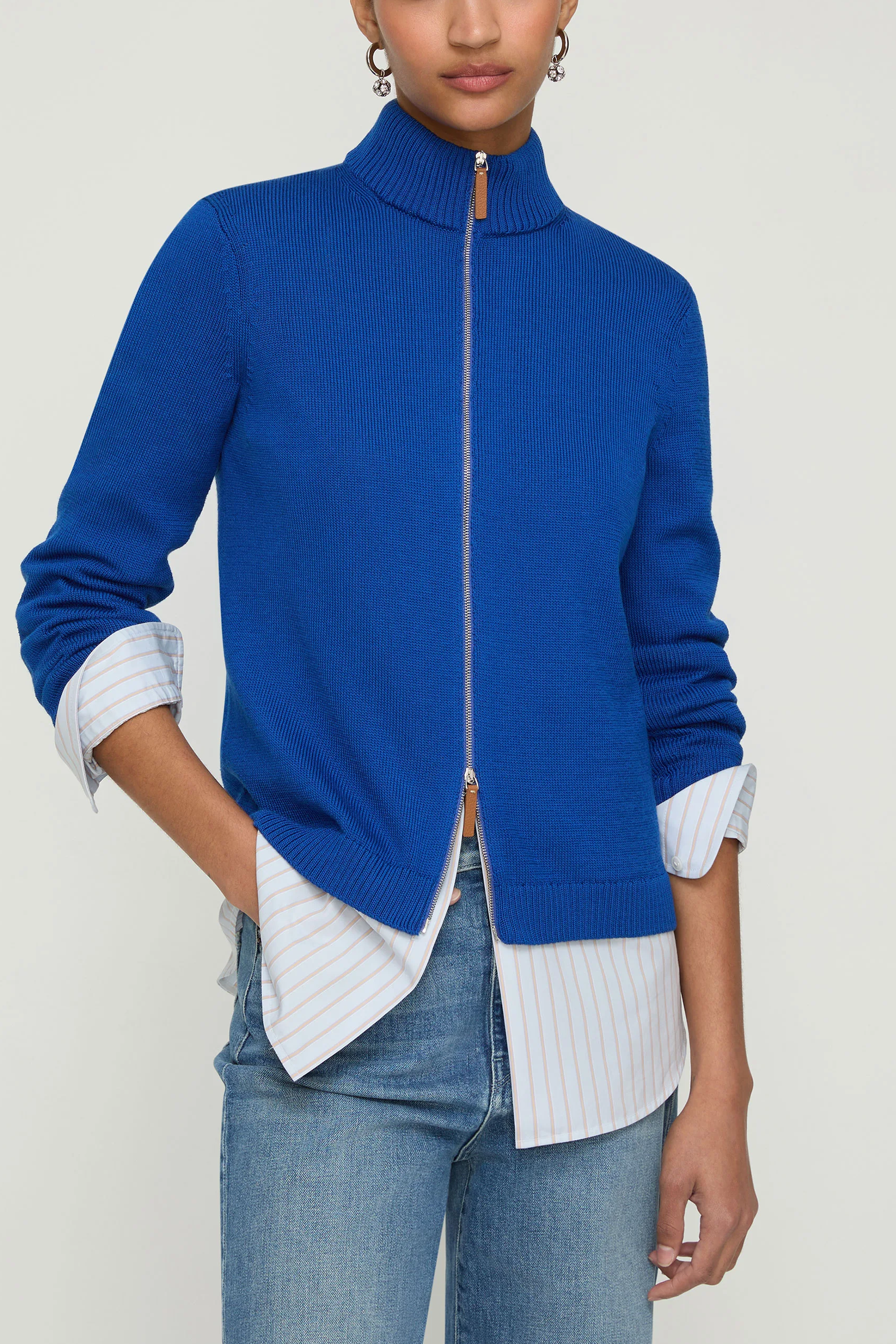 Fitted Bomber in Galaxy Blue - Lafayette 148 New York