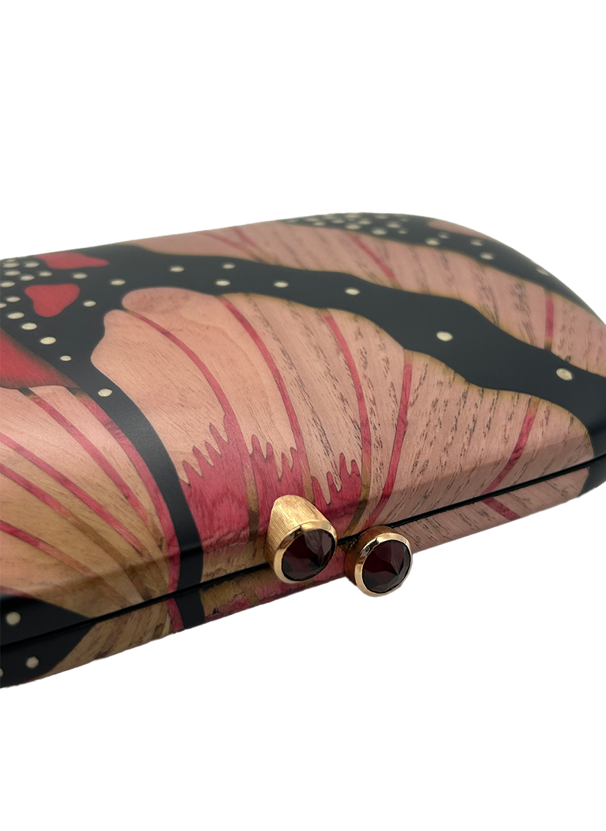 Marquetry Clutch with Trapezoid Format