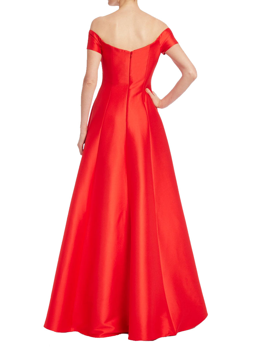 Mikado Off Shoulder Aline Gown