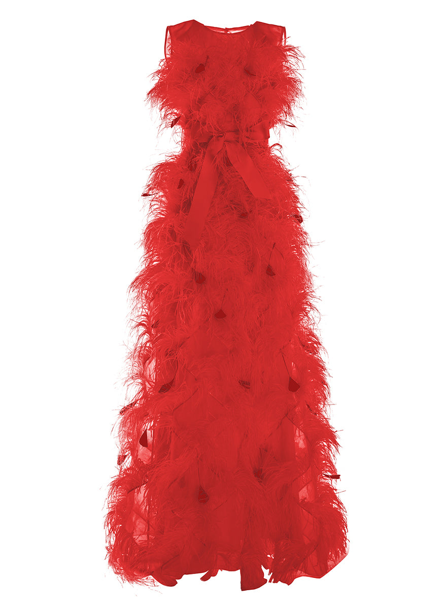 Mistique Feathered Gown
