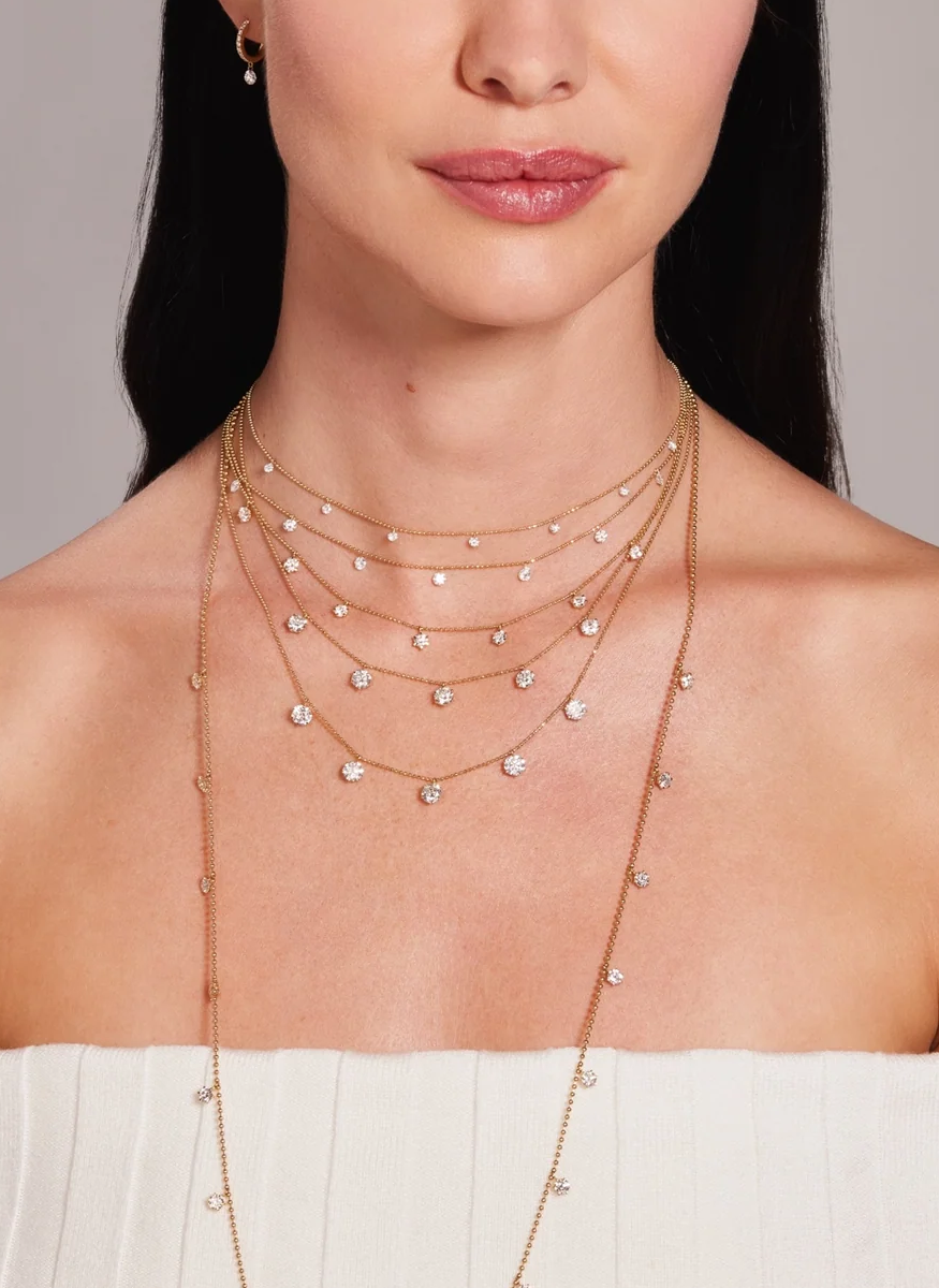 Medium Floating Diamond Necklace - Graziela