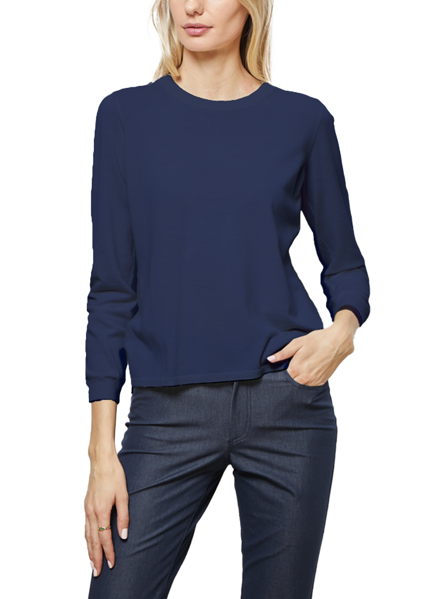 Cashmere & Silk Sweater in Navy