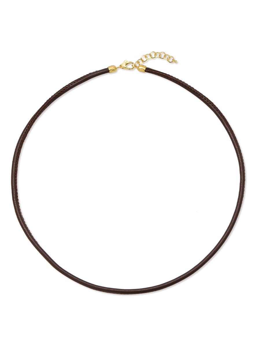 Leather Necklace, Brown - Octavia Elizabeth