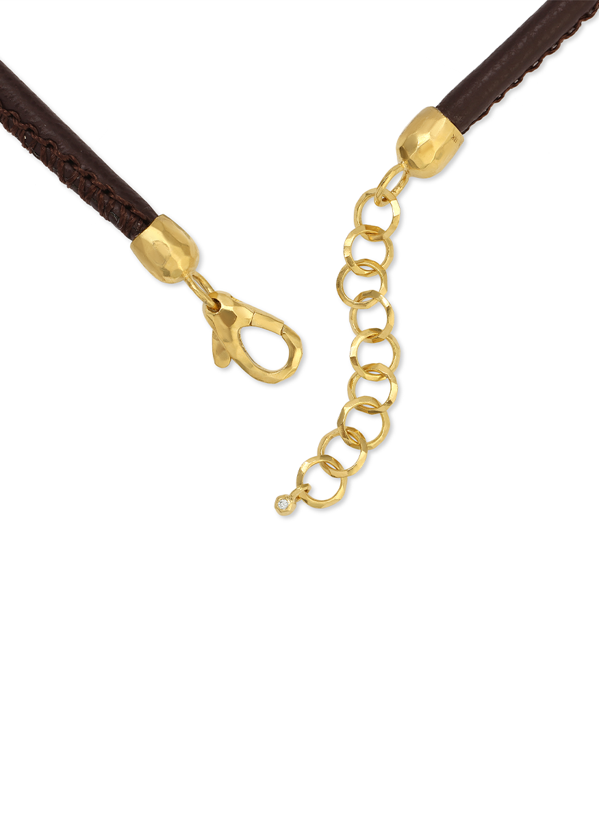 Leather Necklace, Brown - Octavia Elizabeth