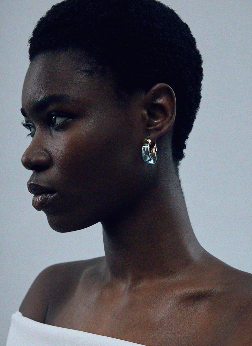 Mini Organic Hoops in Aqua