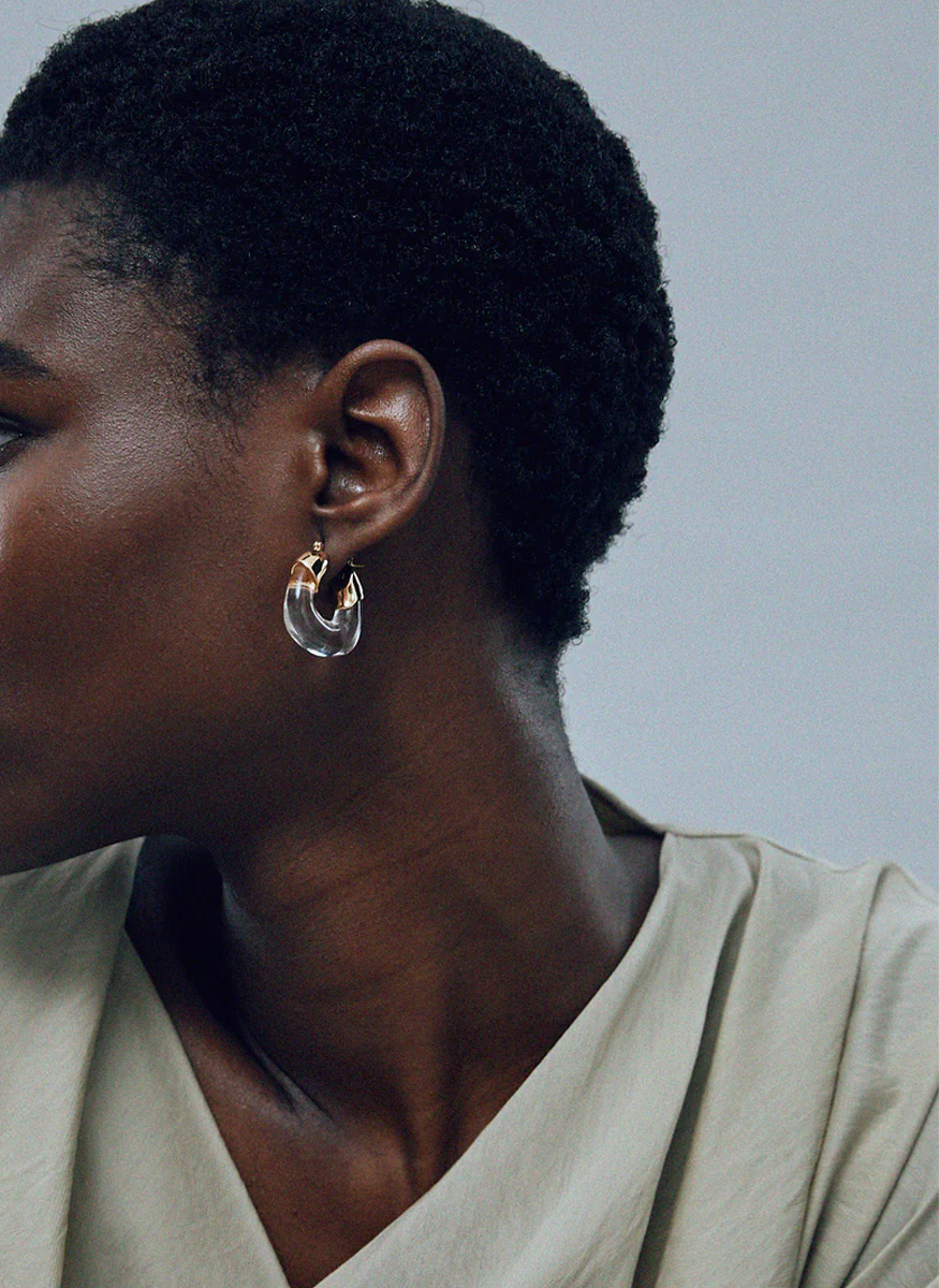 Mini Organic Hoops, Clear - Lizzie Fortunato