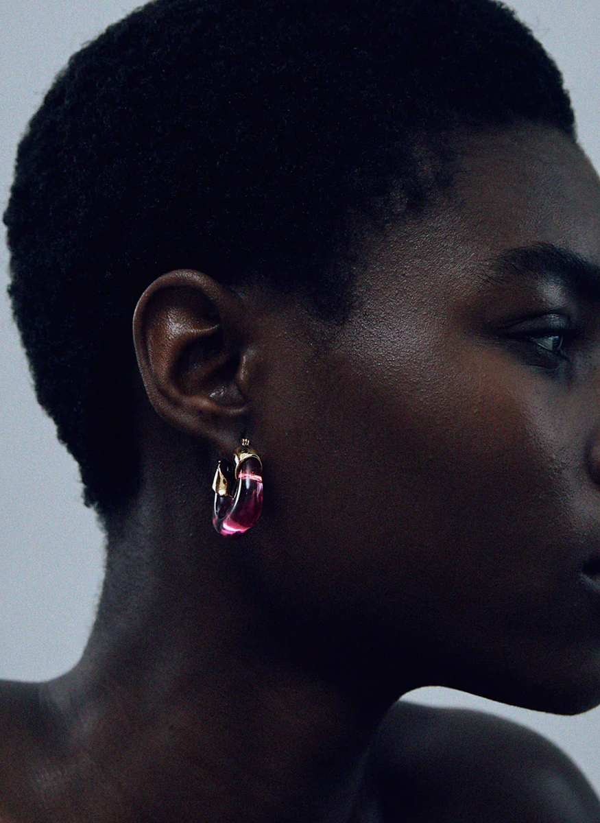 Mini Organic Hoops in Flamingo