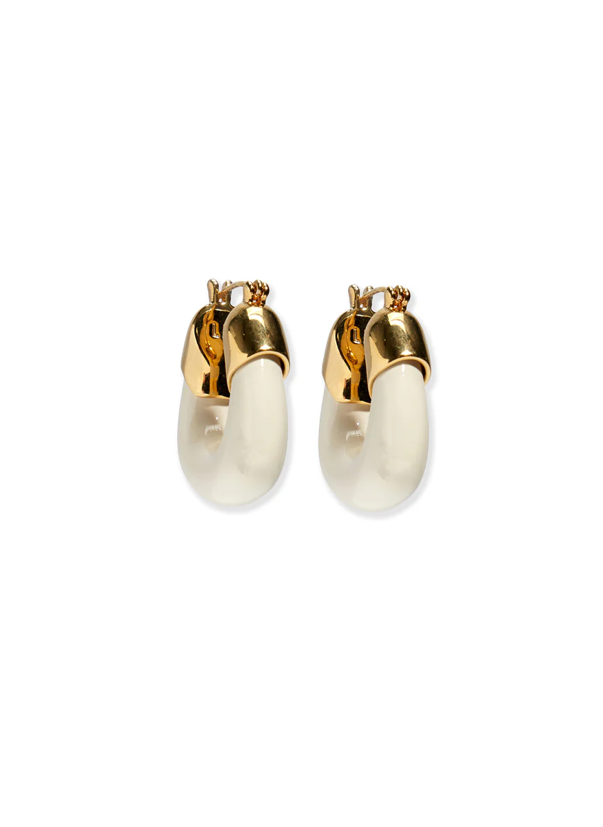 Mini Organic Hoops in Alabaster