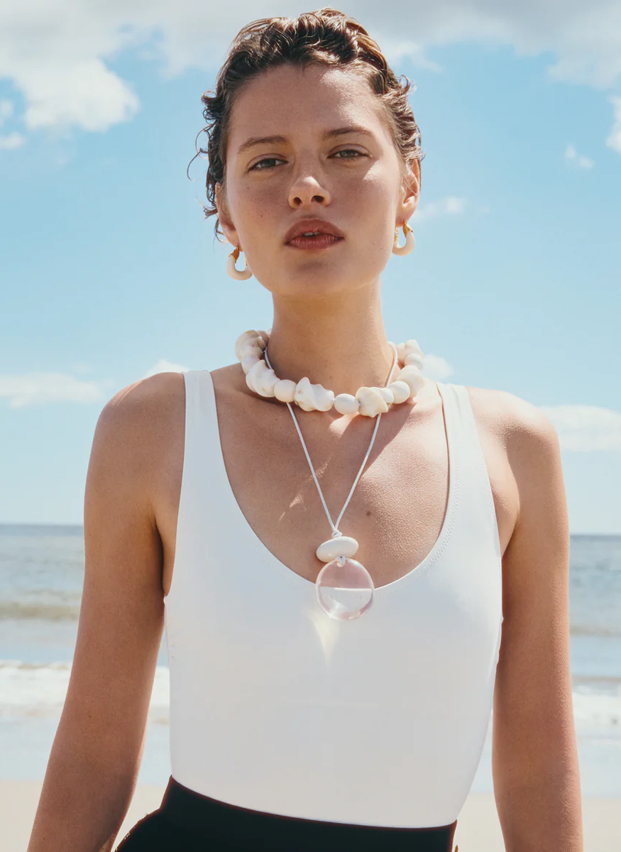 Mini Organic Hoops in Alabaster