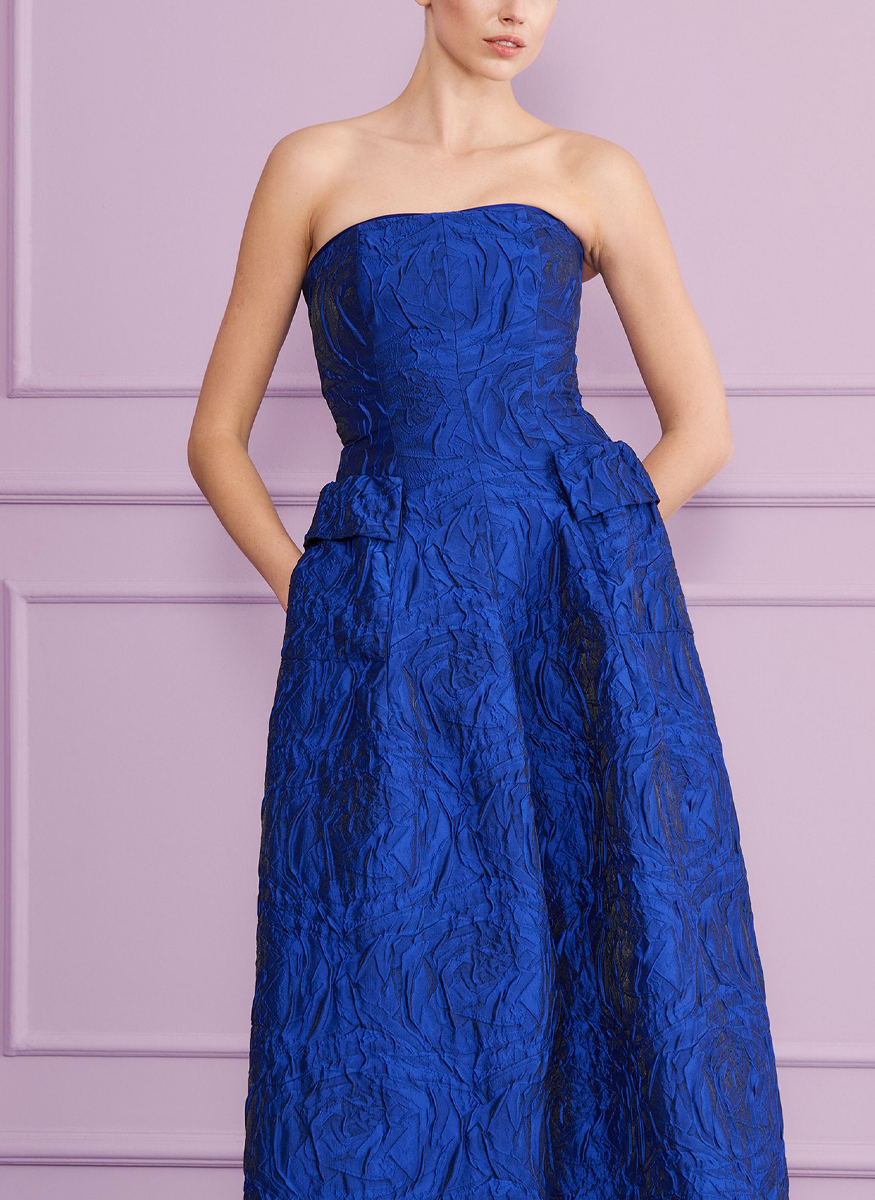 Ball Gown and Stole in Poiret Rose Jacquard - Talbot Runhof