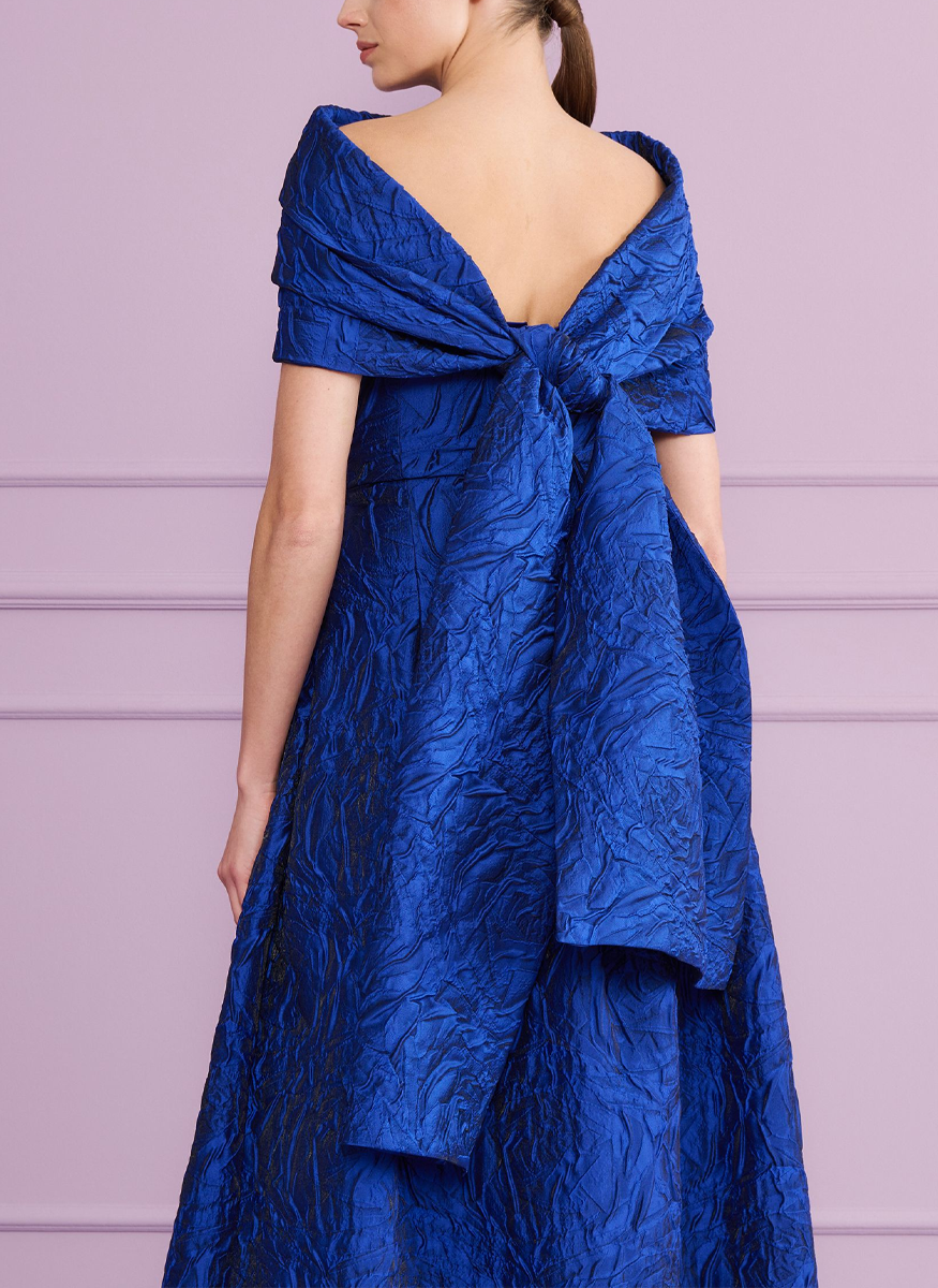 Ball Gown and Stole in Poiret Rose Jacquard - Talbot Runhof