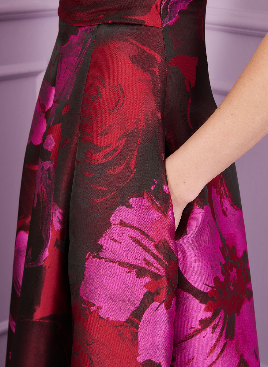 Evening Gown in Hibiscus Jacquard - Talbot Runhof