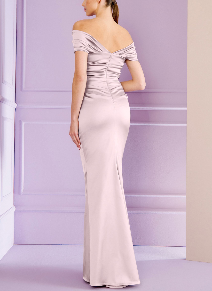 Evening Gown in Marble Stretch Satin Duchesse