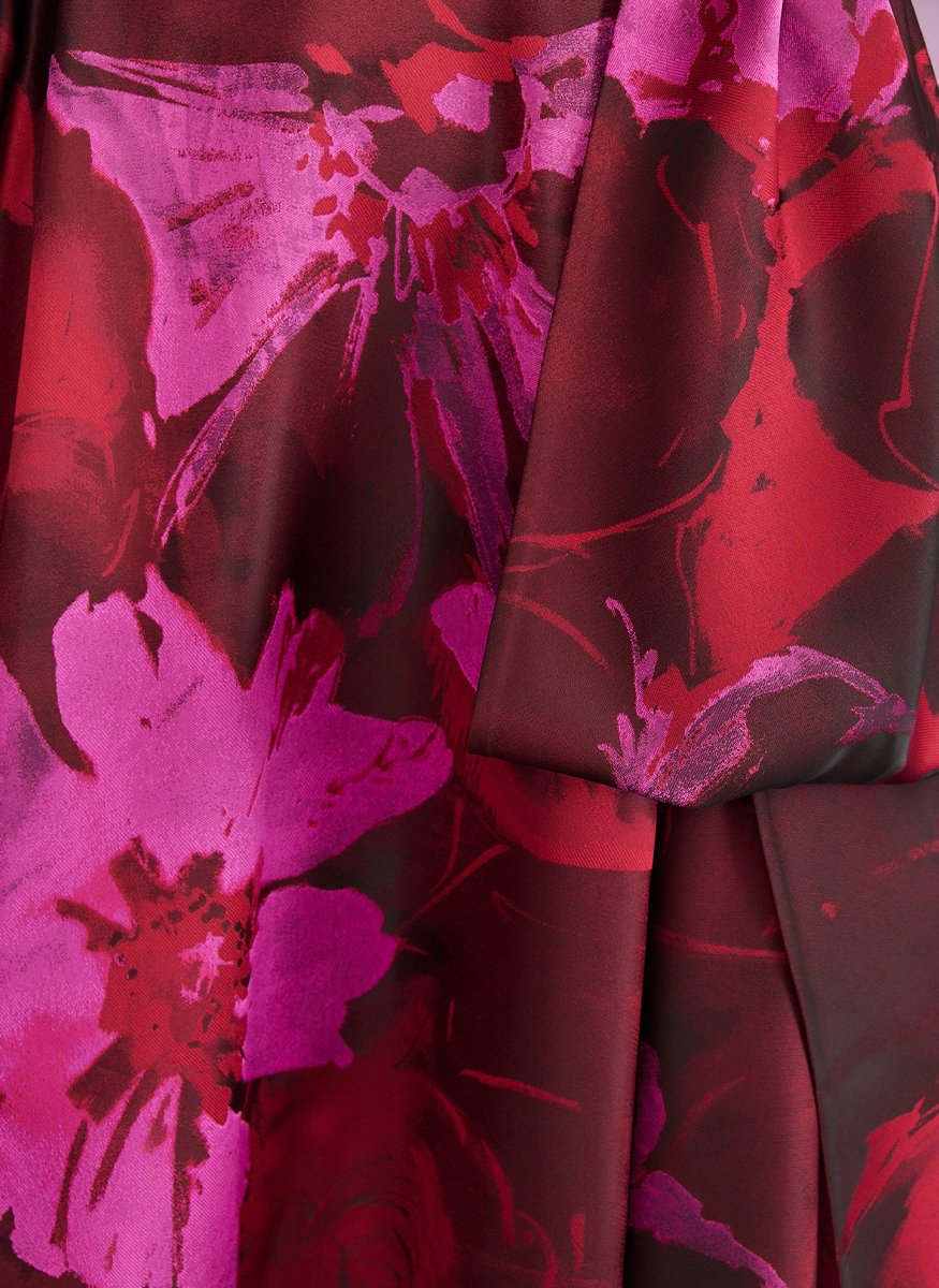 Cocktail Midi Dress in Hibiscus Jacquard - Talbot Runhof