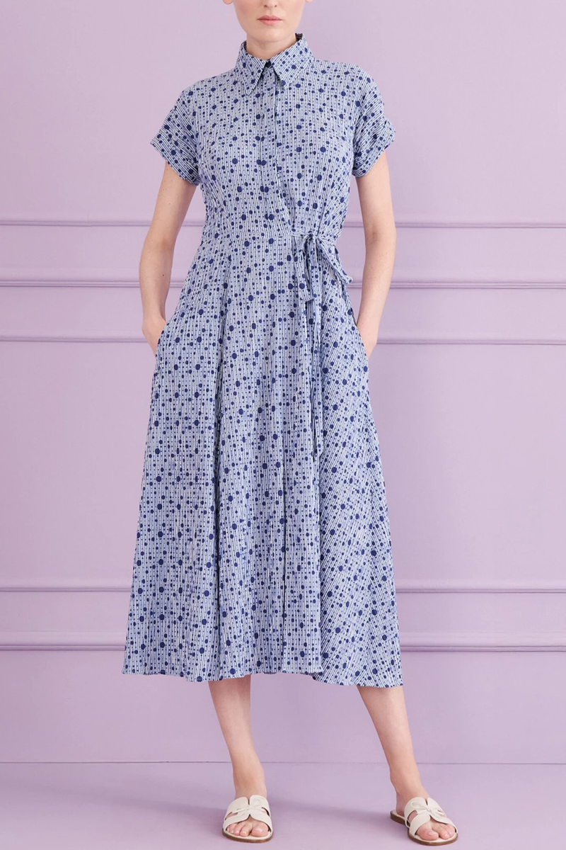 Dotline Seersucker Dress
