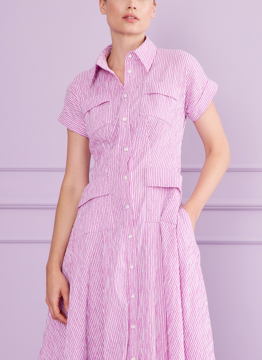 Seersucker Midi Dress