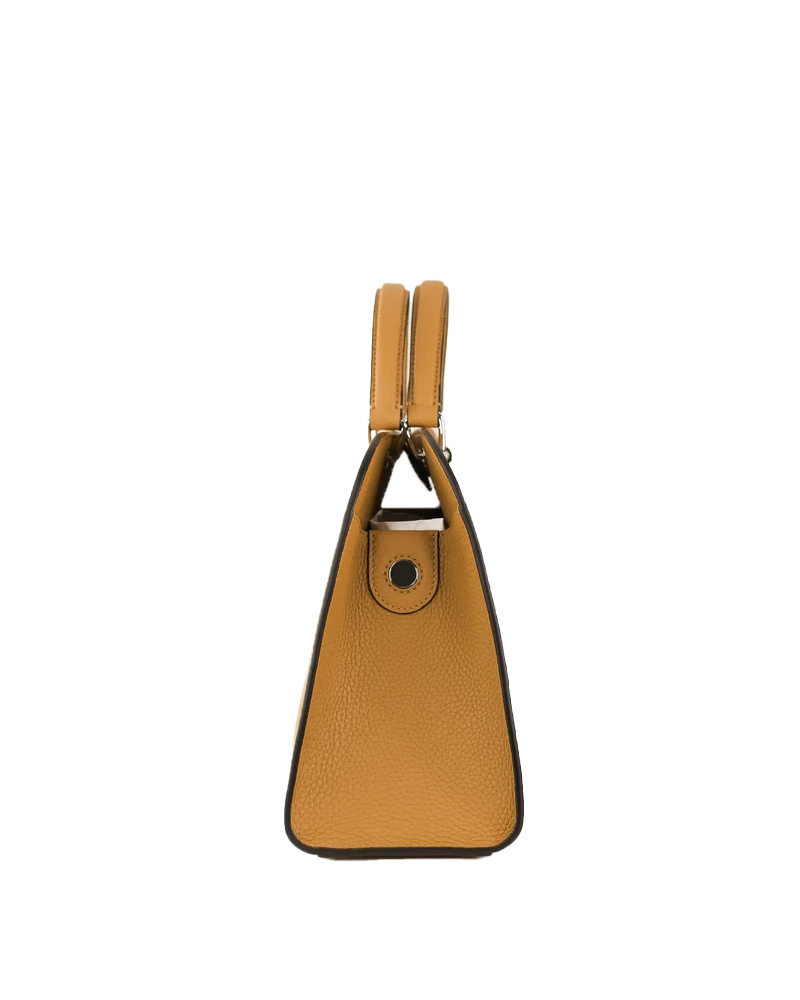 Opera Pm Leather Top Handle Bag in Biscotto - Michino Paris