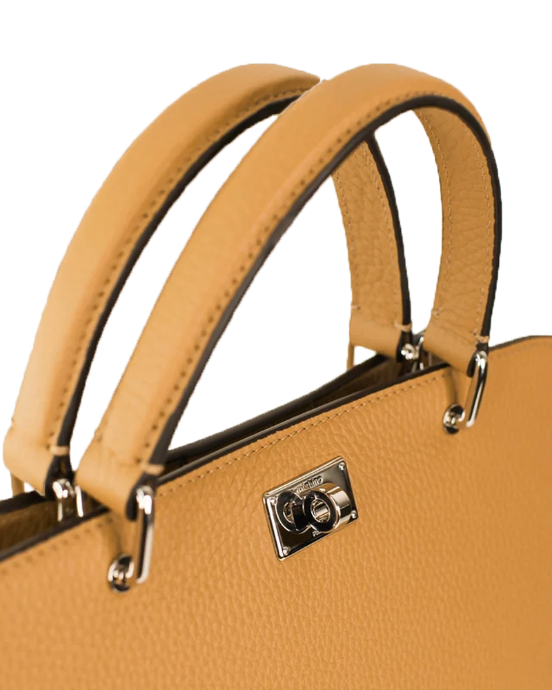 Opera Pm Leather Top Handle Bag in Biscotto - Michino Paris