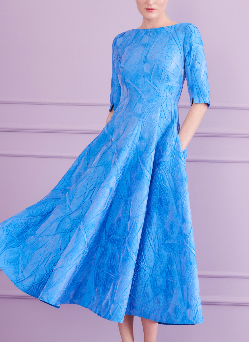 Mikado Jacquard Midi Dress - Talbot Runhof
