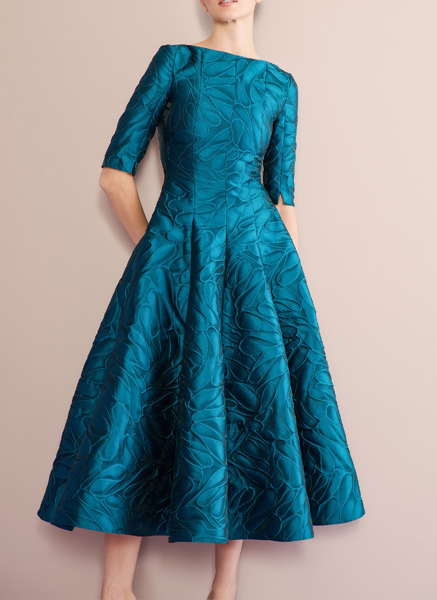Honeydrop Jacquard Midi Dress - Talbot Runhof