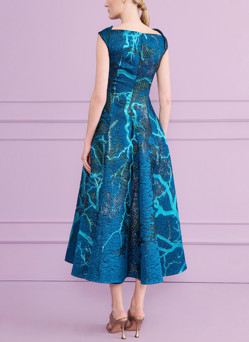 Midi Cocktail Dress in Lightning Jacquard - Talbot Runhof