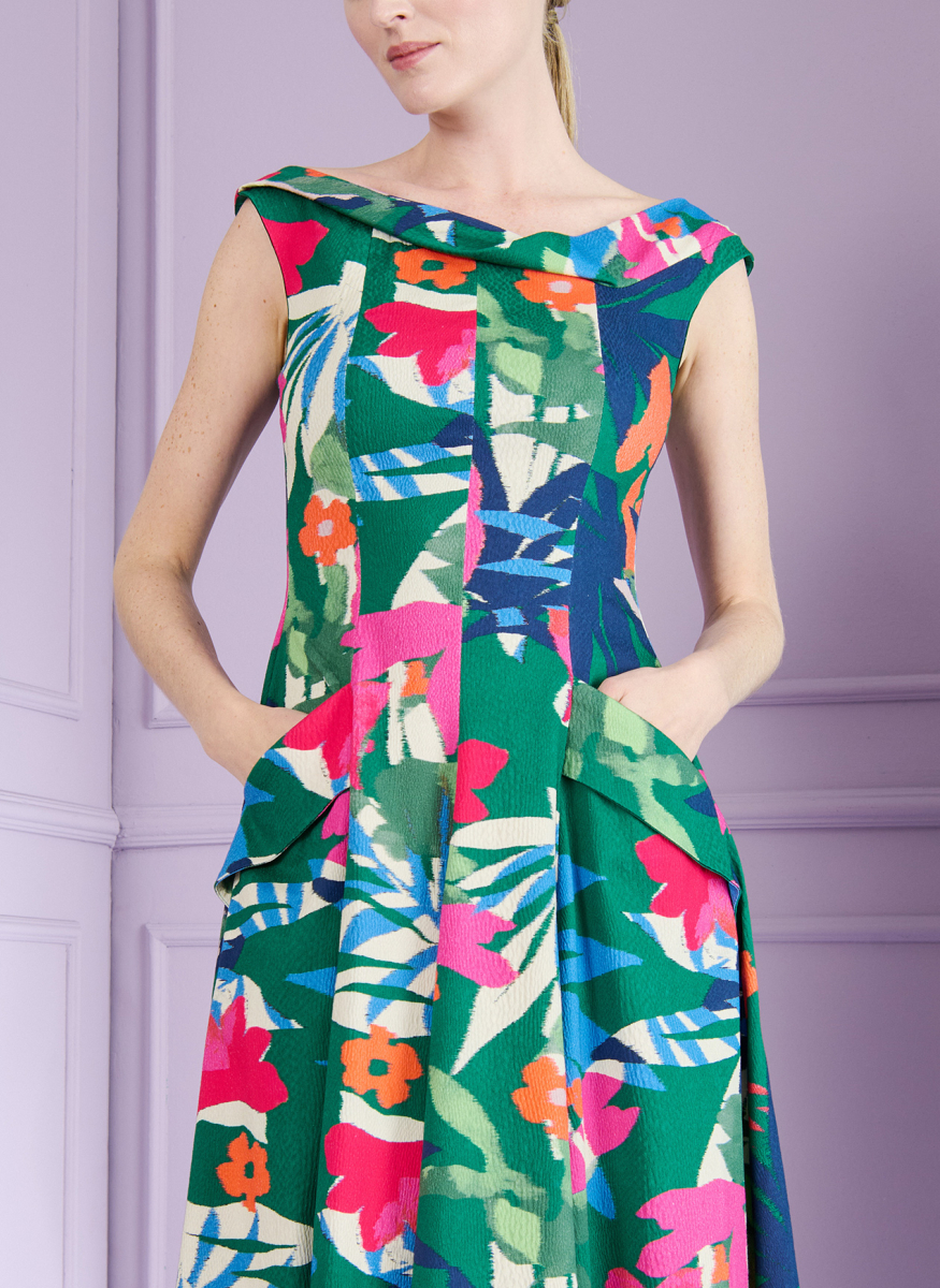 Jungle Pique Midi Dress - Talbot Runhof