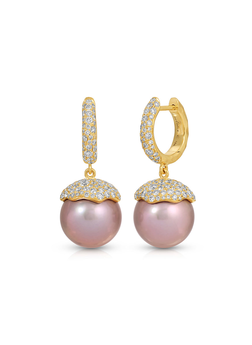 Pink Pearl Orb Earrings