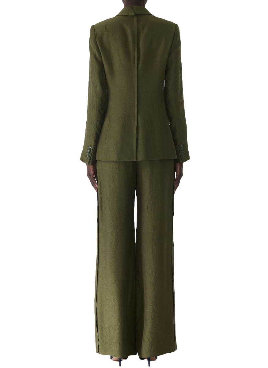 Crinkled Satin Straight-Leg Trouser - Jason Wu Collection
