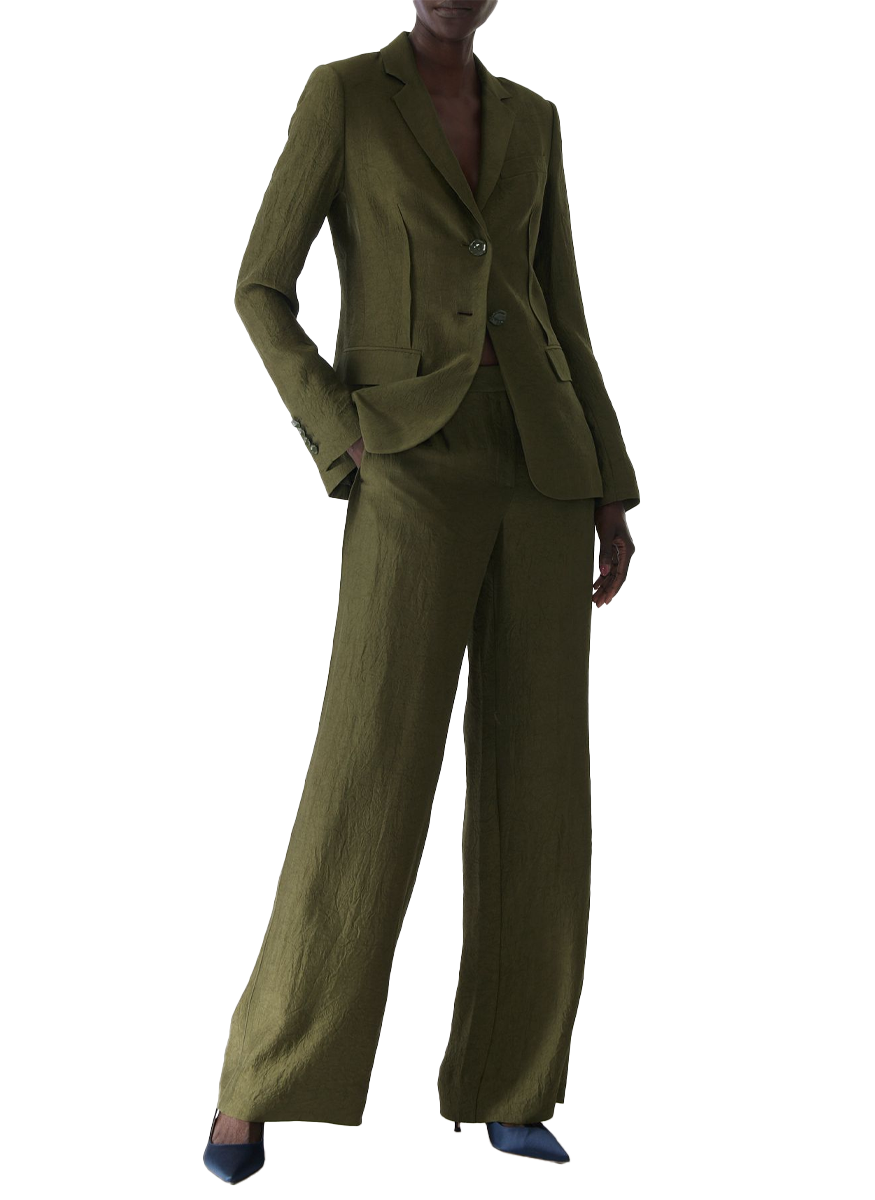 Crinkled Satin Straight-Leg Trouser - Jason Wu Collection
