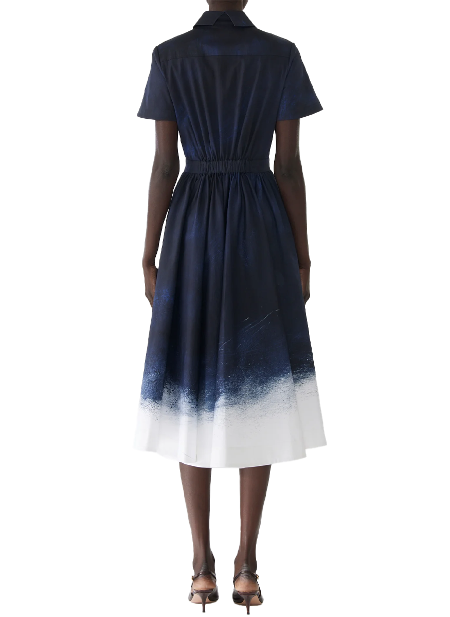 Brushed Canvas Printed Stretch Shirtdress - Jason Wu Collection