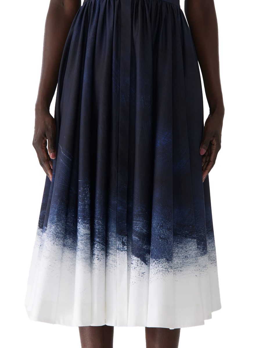 Brushed Canvas Printed Stretch Shirtdress - Jason Wu Collection
